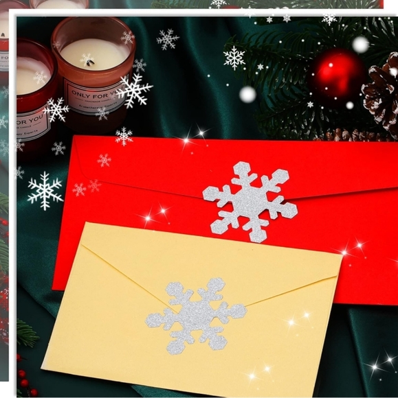 Christmas Holiday Glitter Snowflake Stickers 15pcs - Picture 6 of 6